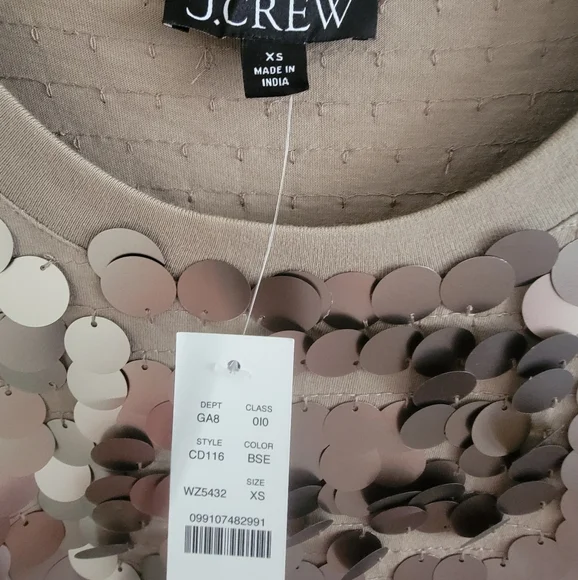 NWT J. Crew Collection sequin-embellished T-shirt, size XS - Picture 9 of 9